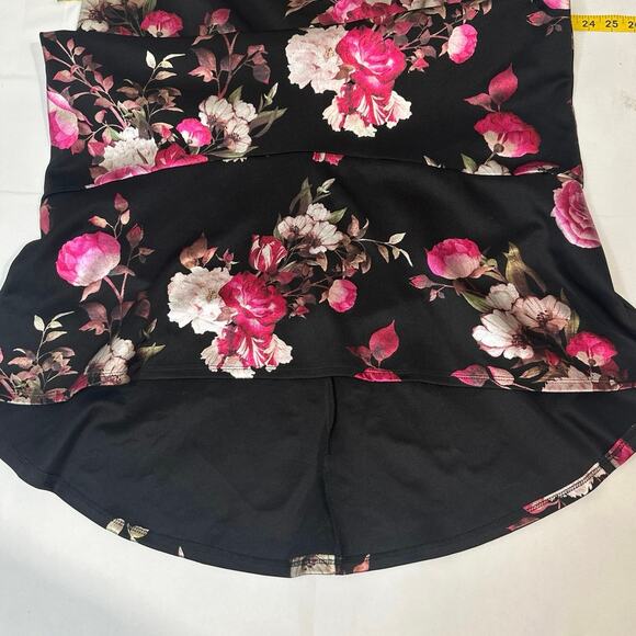 Enfocus Women formal hi/lo dress black w floral print Sleeveless womens size 16W - Picture 5 of 10